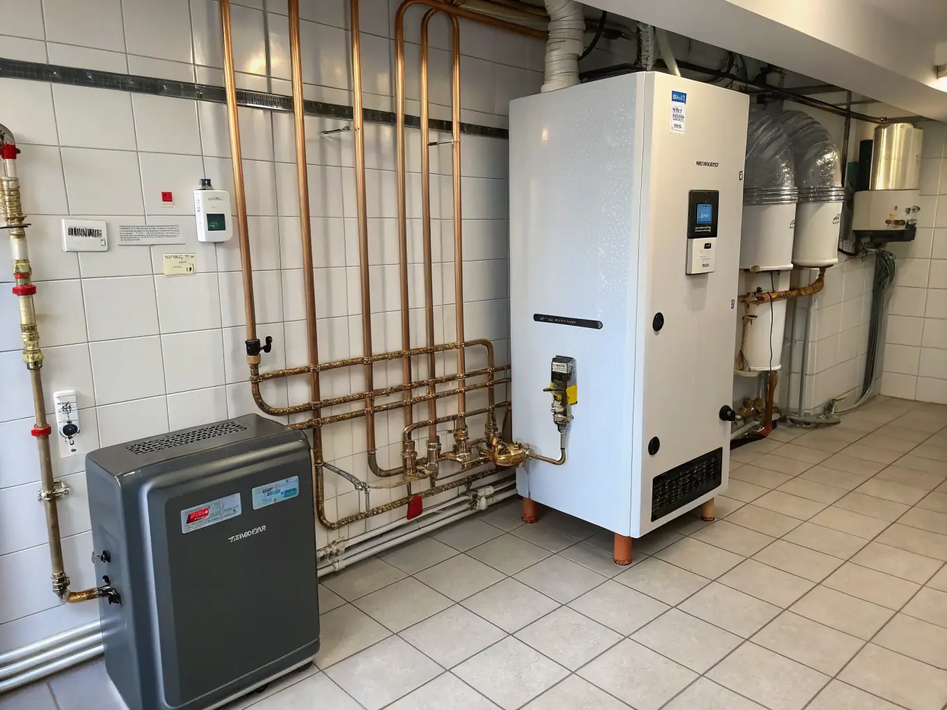 A modern residential HVAC system being installed in a home in Topeka, KS, showcasing the latest energy-efficient technology.